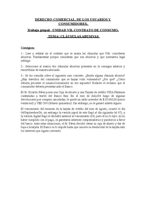 Alem Das Clausulas Abusivas Nos Contratos De Consumo - DERECHO COMERCIAL: Análisis de Cláusulas Abusivas en Contratos de ...