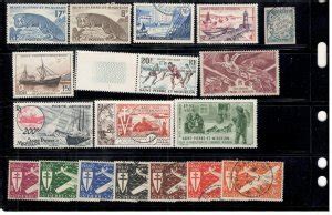 St Pierre Miquelon Collection On Stock Sheet Mint Used Europe