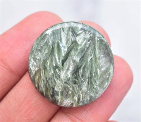 Seraphinite Cabochon AAA Seraphinite Gemstone Round Etsy