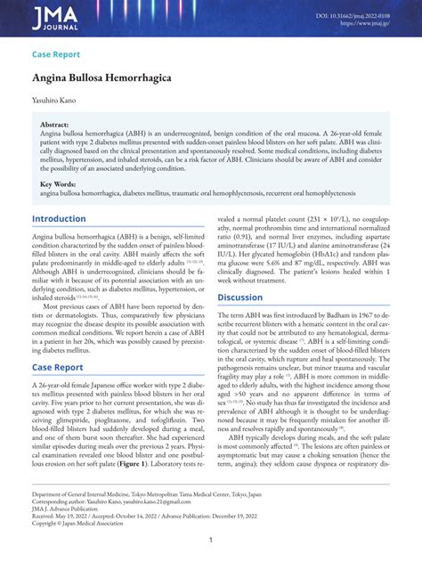 Pdf Angina Bullosa Hemorrhagica