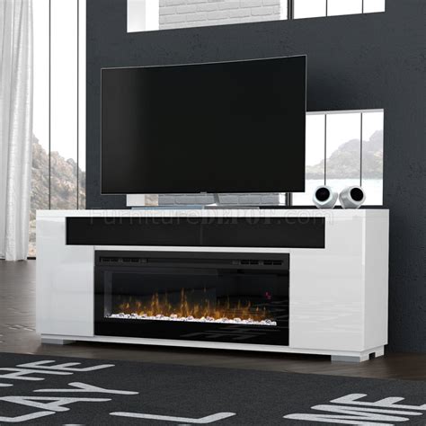 Haley Electric Fireplace Media Console in White by Dimplex