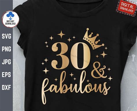 And Fabulous Svg Th Birthday Thirtieth Birthday Svg Etsy