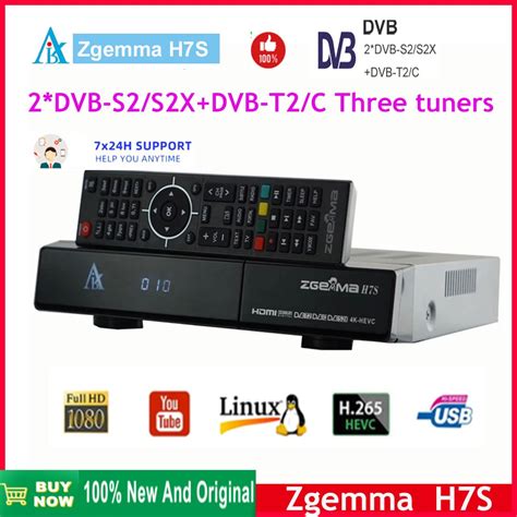 Original 4K UHD Linux Enigma 2 Zgemma H7S 2xDVB S2X DVB T2 C HEVC H 265