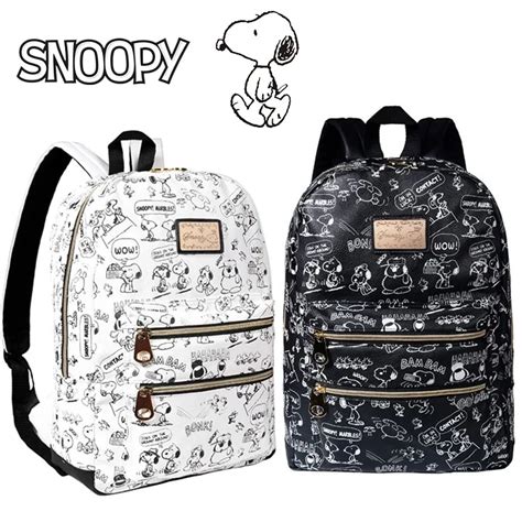 Mochila Snoopy De Couro PU Para Meninas Adolescentes Bolsa De Viagem