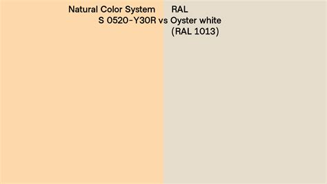 Natural Color System S 0520 Y30r Vs Ral Oyster White Ral 1013 Side By