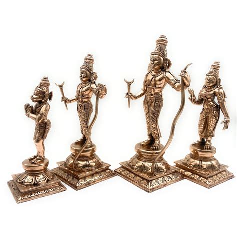 Bhunes Bronze Panchaloha Ram Darbar Ram Laxman Sita And Hanuman Ji