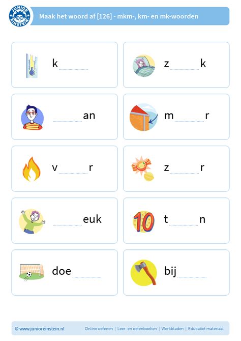 Maak Het Woord Af Mkm Km En Mk Woorden