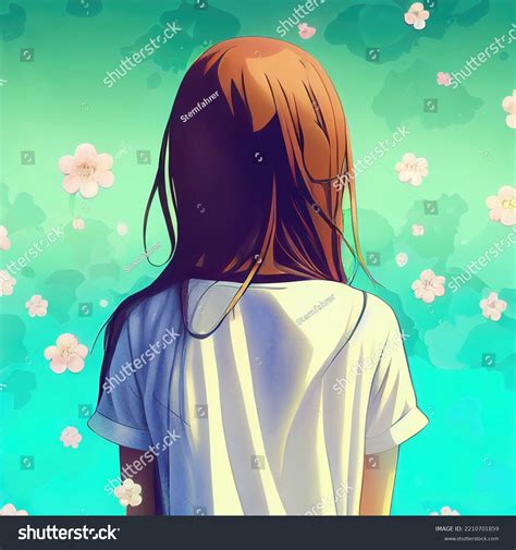 Lonely Anime Manga Girl Thinking About Stock Illustration 2210701859