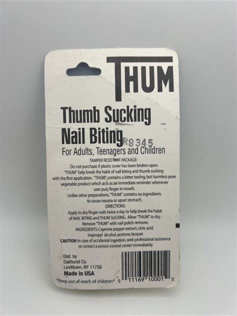 Thum Liquid Thumb Sucking Nail Biting Bad Habit Deterrent Oz Ebay