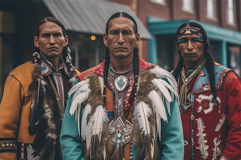 Nativos Americanos Em Trajes Tradicionais Foto Premium