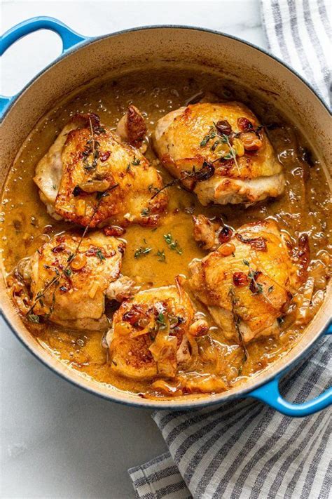 Braised Apple Cider Chicken Thighs Miss Allie S Kitchen Recipe