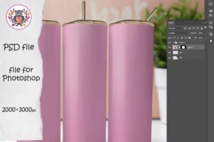 20oz Skinny Tumbler Mockup Psd Gráfico por Crafty Corner Creative Fabrica