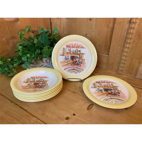 HCL Homer Laughlin Swing Vintage Plates Set Of Six Bowls And Etsy