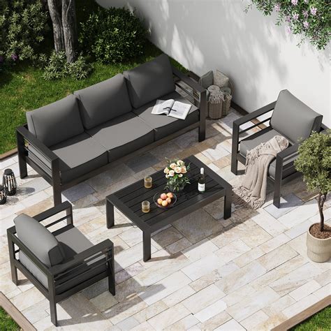 PATIO-IN Outdoor Bistro Set Cast Aluminum Patio Sets Outdoor Patio Furniture Set for Garden ...