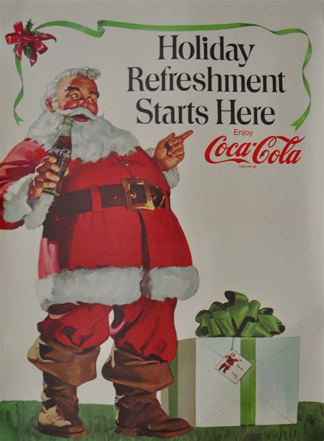 Poster Originale Usa Coca Cola Natale Babbo Natale Bevanda Bar