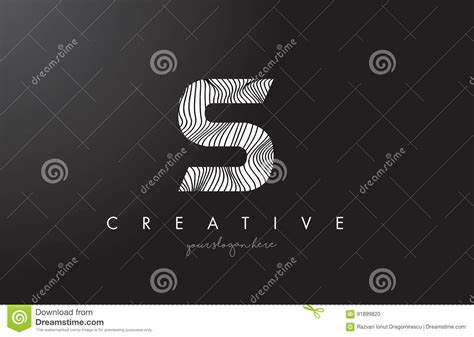 S Letter Logo With Zebra Lines Texture Design Vector Stock Vector