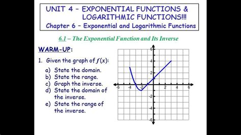 6.1 - The Exponential Function and its Inverse - YouTube