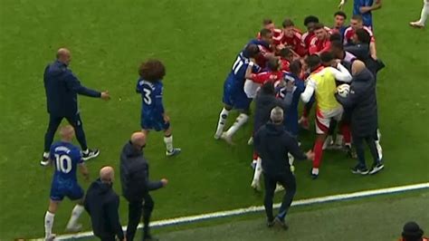 Chelsea Vs Nottingham Forest Descends Into Huge Brawl As Marc Cucurella