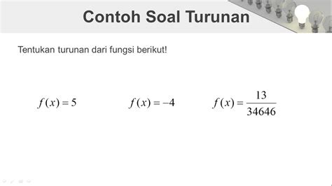 Contoh Soal Turunan Fungsi Konstan Youtube