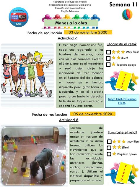 Actividades Educacion Fisica 1o 2020 2021pagina6 Imagenes Educativas