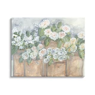 Stupell Country Rustic White Flower Bouquets Arrangement Design Canvas