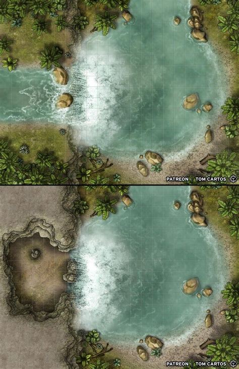 Waterfall Cave 22x17 In The Wilds Map Pack Battlemaps Pen And