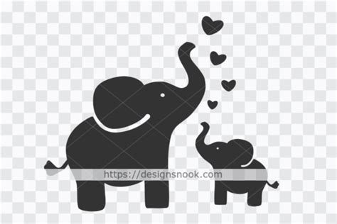 Mom And Baby Elephant Template