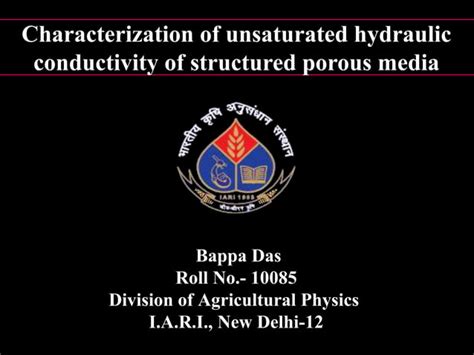 Unsaturated Hydraulic Conductivity Of Soil Ppt