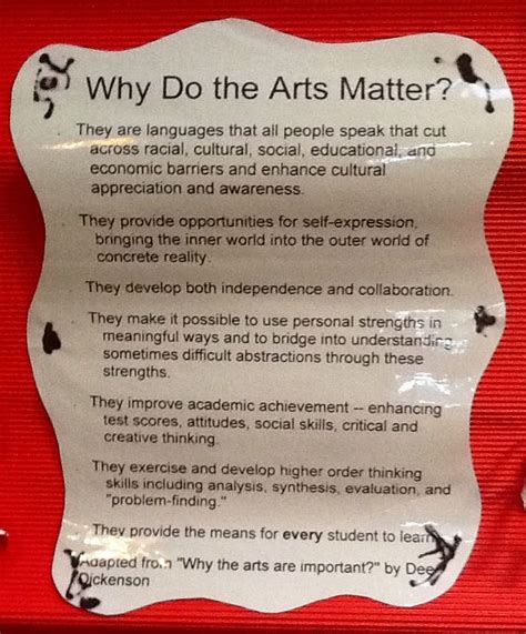 Why Do The Arts Matter Art Matters Art Classroom Awareness