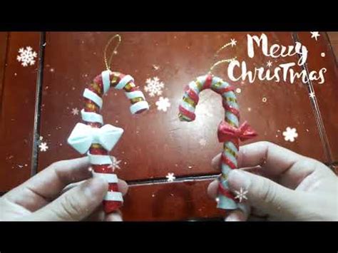 Diy como hacer un bastón navideño fácil y rápido manualidades