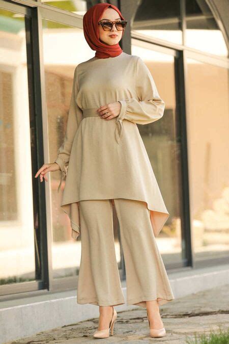 Beige Hijab Dual Suit Dress 11280bej Neva