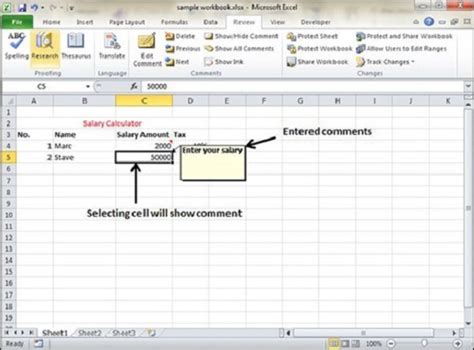 Insert Comments In Excel 2010