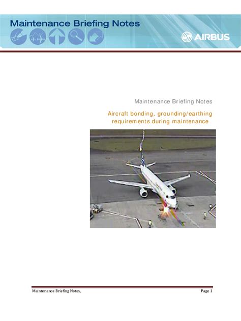 Maintenance Briefing Notes Aircraft Bonding Groundingearthing