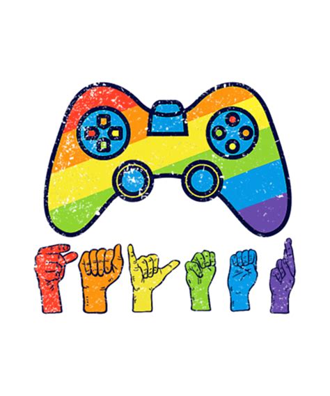 Gaymer Gamer ASL Sign Language LGBT Gay Pride Greeting Card By Tinh