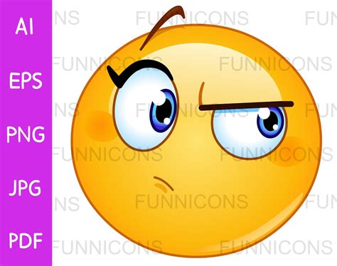 Clipart Cartoon Of A Female Emoticon Suspecting Something Ai Eps Png