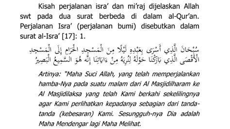 Ayat tentang Isra Miraj dalam Al-Qur'an (Arab, Latin, dan Artinya)