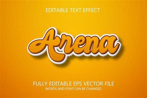 Premium Vector Arena D Editable Text Style Effect