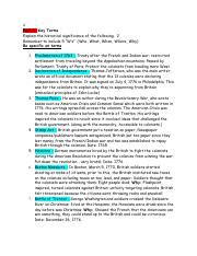 History Study Guide Google Docs Pdf D Part 1 Key Terms Explain The