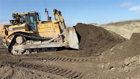 Caterpillar D R Bulldozer Working On Huge Construction Site