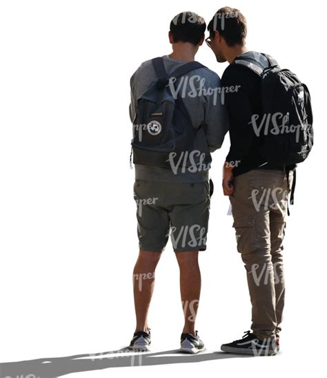 Two Backlit Men Standing And Looking At Smth Vishopper