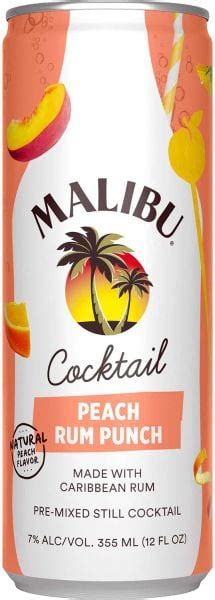 Malibu Peach Rum Punch Cocktail NV 355 Ml