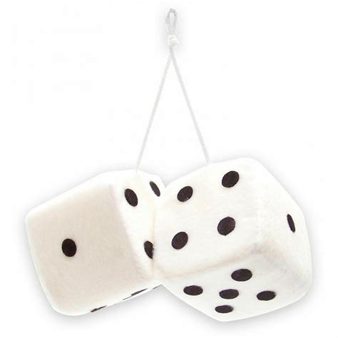 Clean Fuzzy Car Dice White Big 3 Inches Ebay