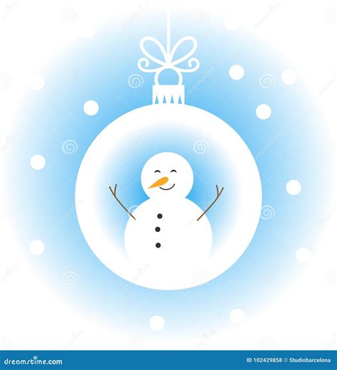 Christmas snowman bauble stock vector. Illustration of card - 102429858