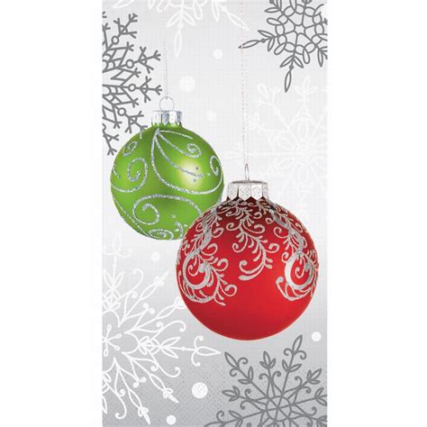 Jingle Bell Elegant Ornaments Ply Guest Dinner Napkins Party At