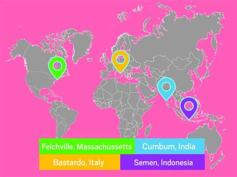 Cumbum Semen And Bastardo The Worlds Rudest Place Names Revealed