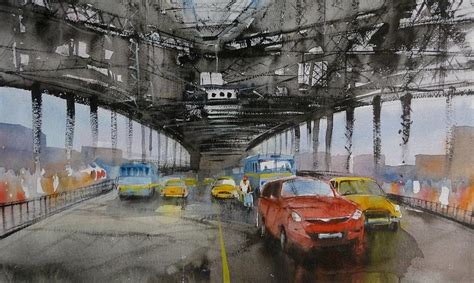 Howrah Bridge Kolkata Painting By Nitin Singh Fine Art America