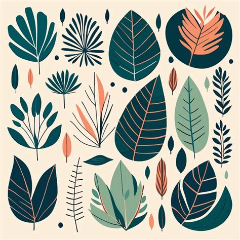 Illustrations Vectorielles De Plantes Tropicales Vecteur Premium