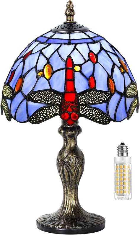 Bieye L Lampadaire En Vitrail De Style Tiffany Libellule Avec Un