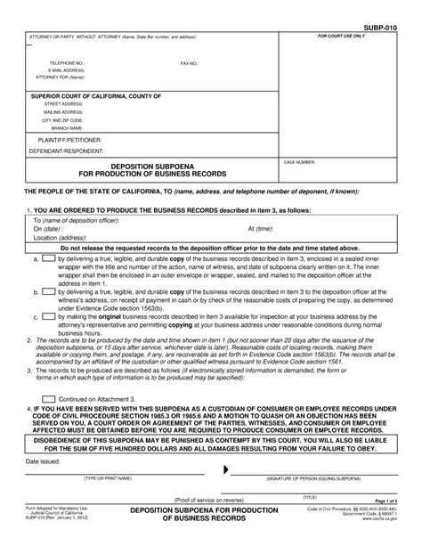 Form Subp 010 Fill Out Printable PDF Forms Online