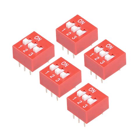 Pcs Red Dip Switch Positions Mm Pitch For Breadboards Pcb